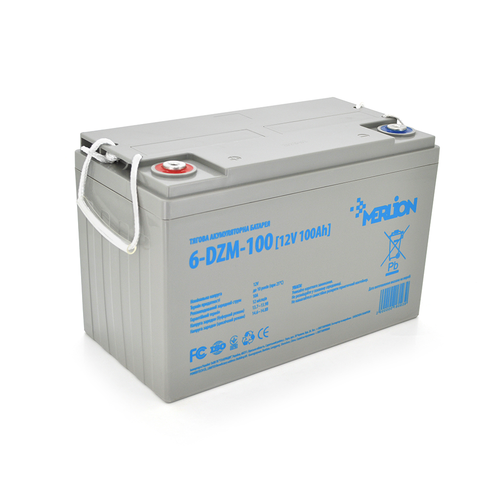 Аккумуляторная батарея тяговая AGM Merlion 6 dzm 100 12v 100ah m8 330x175x220 мм (YUT_V8198) Аккумуляторная батарея тяговая AGM Merlion 6 dzm 100 12v 100ah m8 330x175x220 мм (YUT_V8198)