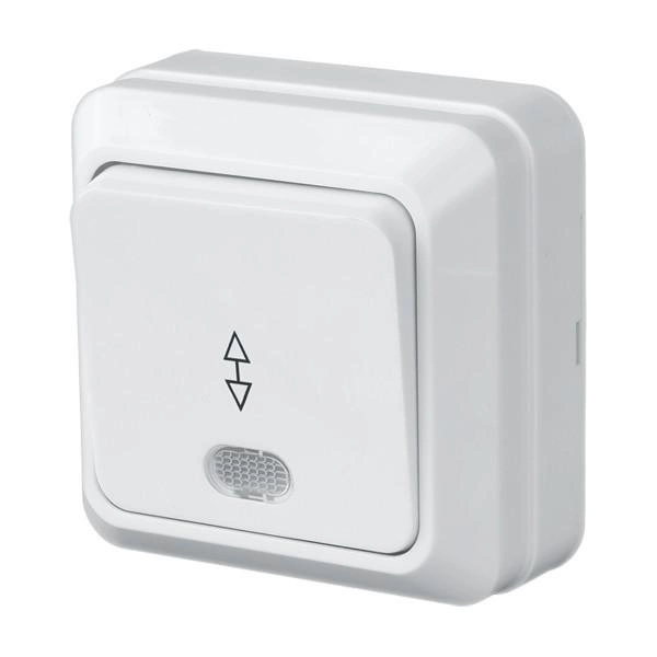 Выключатель Lider Legend 1-клавишный проходной с подсветкой Белый