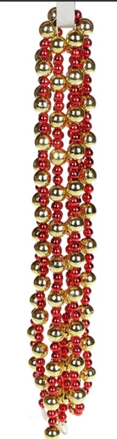 Бусы пластиковые 2,7 м Красно-золотой (147-778)
