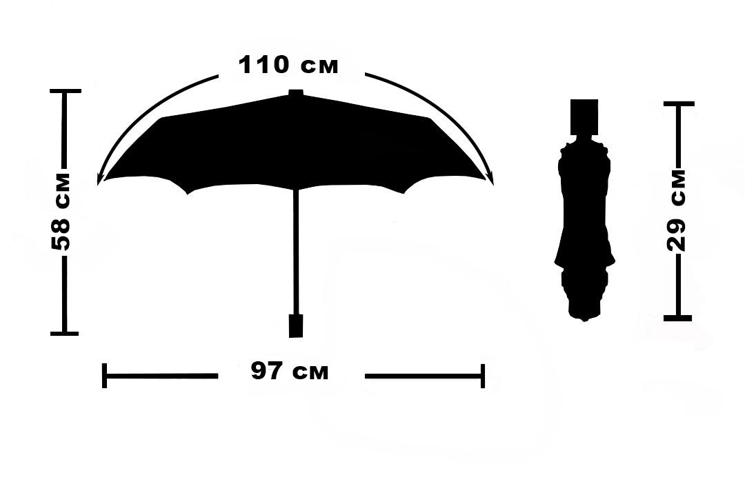 Зонт складной Три Слона L3125-01 полный автомат Черный - фото 6