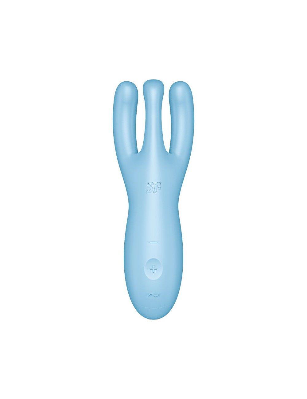 Вибратор клиторальный Satisfyer Threesome 4 Blue с тремя пальчиками