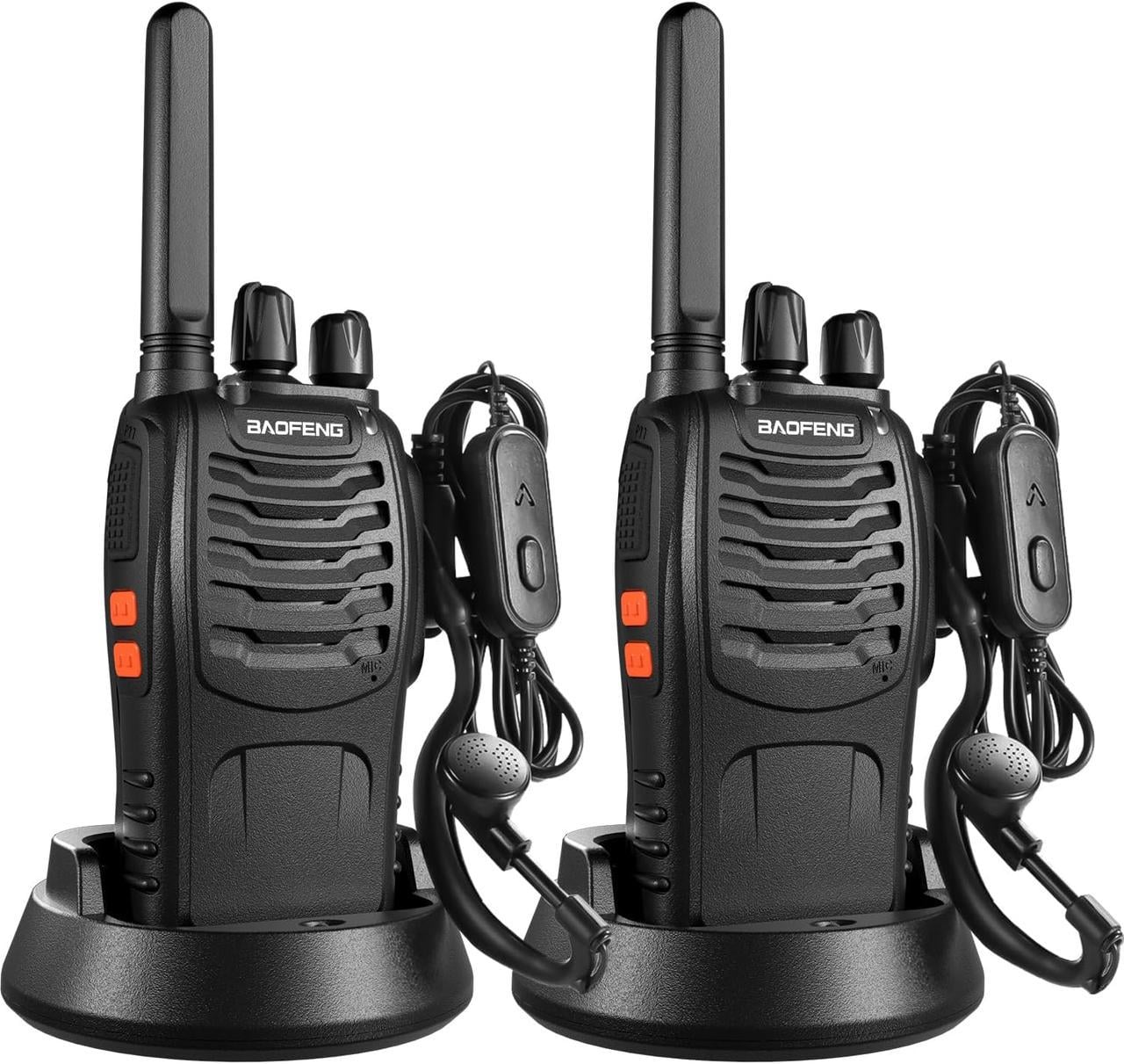 Рація професійна двостороння Baofeng Walkie Talkies VOX з великим радіусом дії 16 каналів 2 шт.