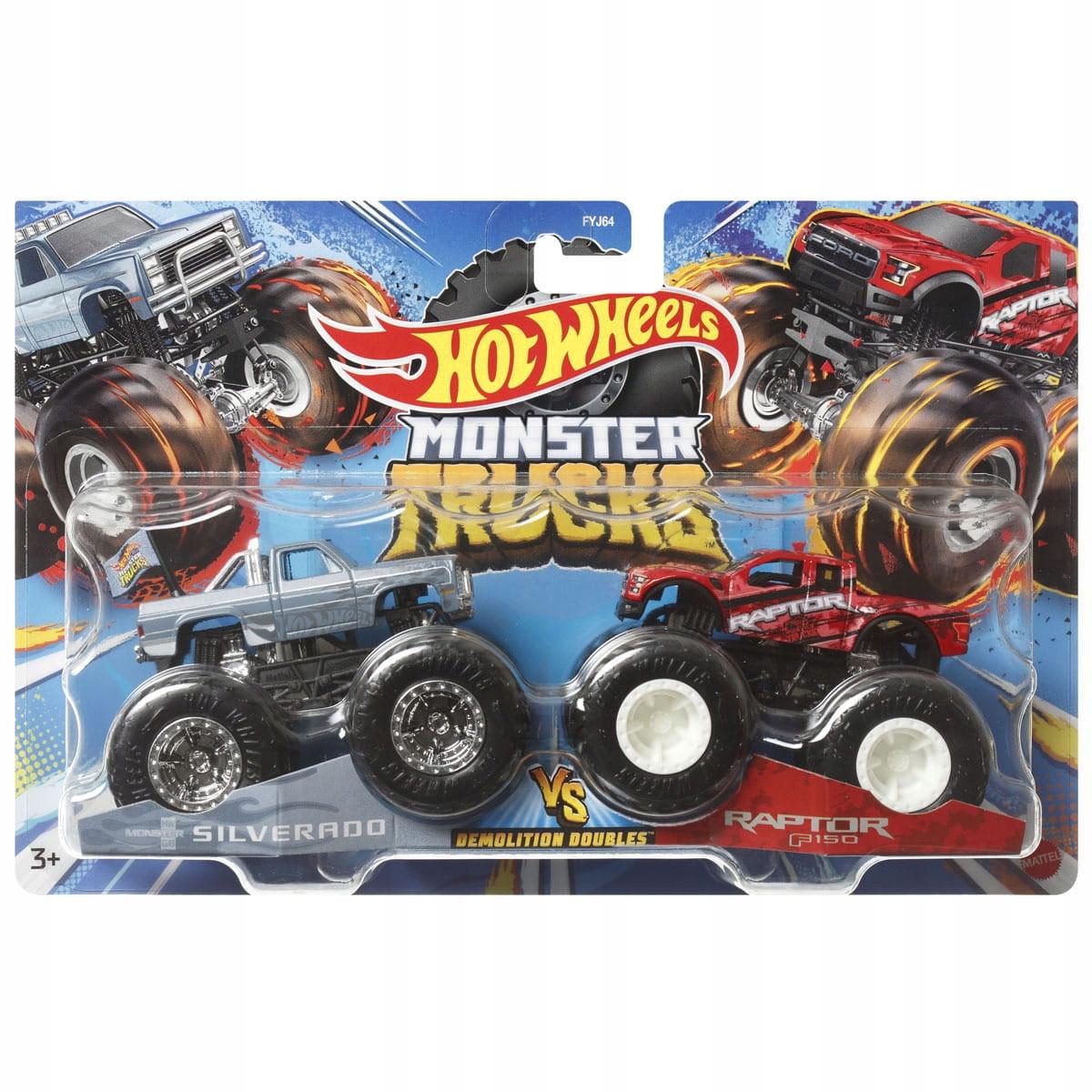 Набор машинок Hot Wheels Monster trucks Silverado and Raptor (FYJ64/HTL60)