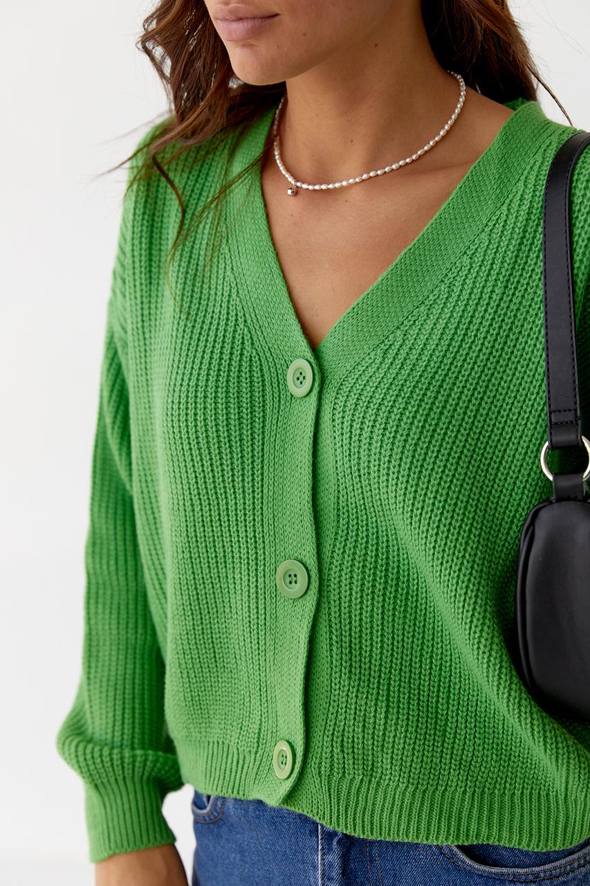 Кардиган укороченный S Салатовый (9528201) - фото 4 Кардиган укороченный S Салатовый (9528201) - фото 4