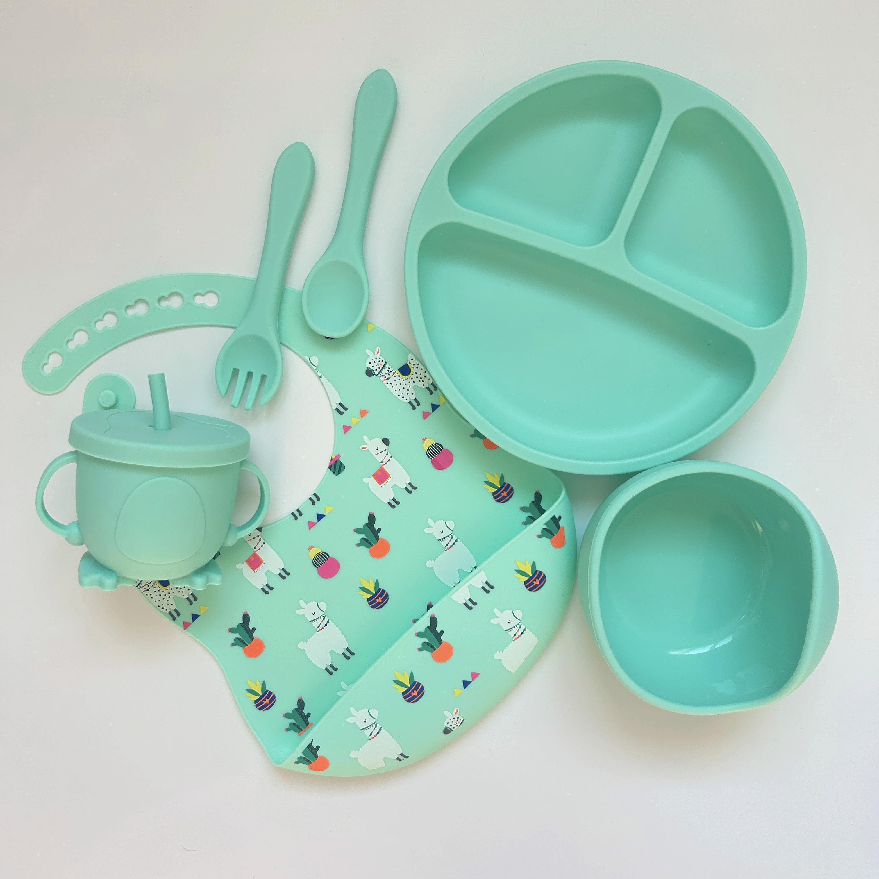 Дитячий посуд для годування RNSHPP img_e4465 принт Лами М'ятний (65778)