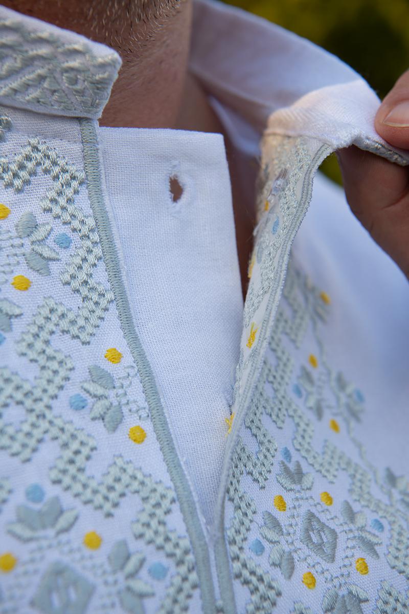 Вышиванка мужская натуральный лен L Белый (2424048016) - фото 2 Вышиванка мужская натуральный лен L Белый (2424048016) - фото 2