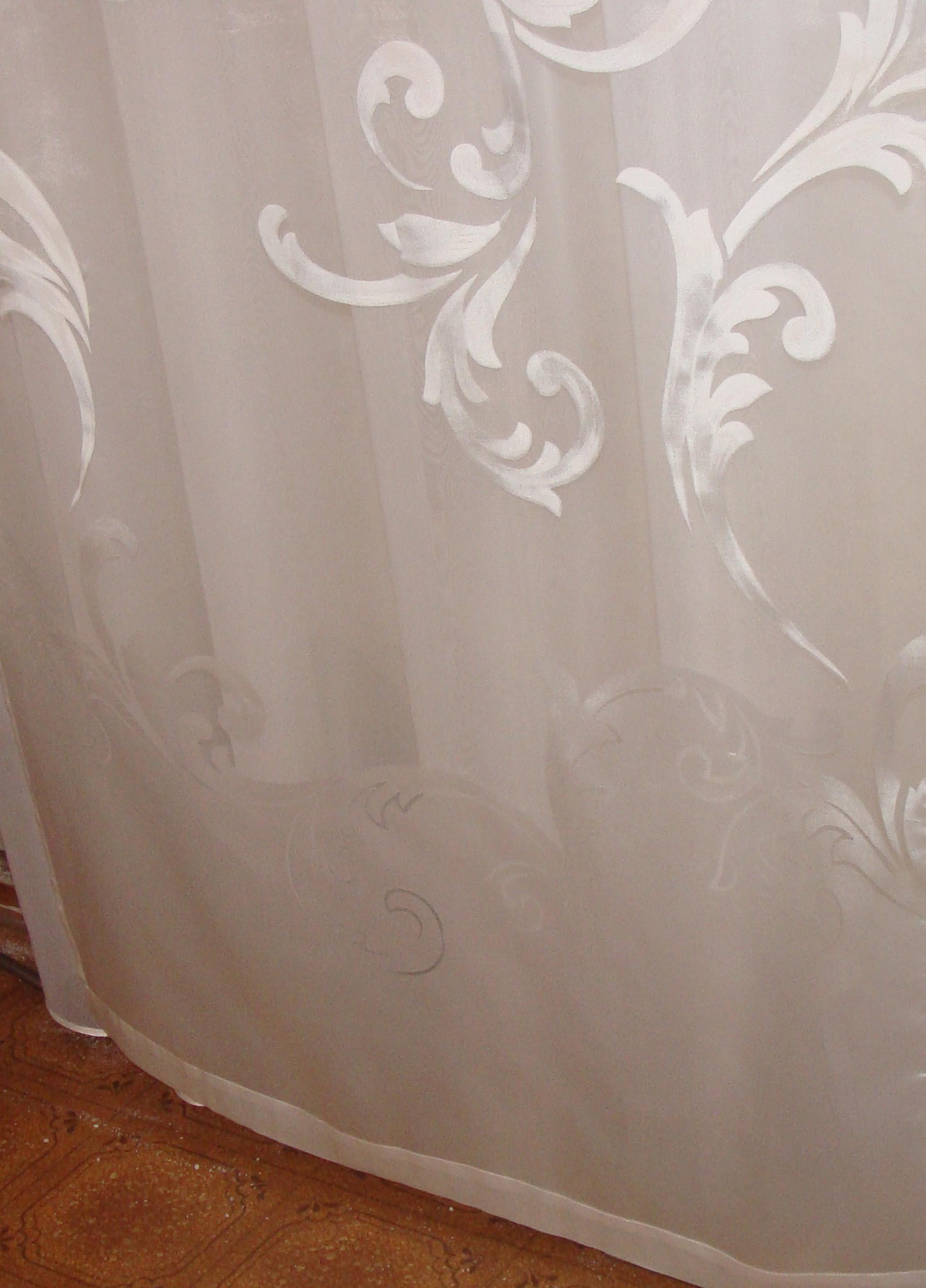 Ламбрекен із шторами Firanka Асиметрія Органза карниз 300 см Бордовий із молочним (40_1_3м) - фото 3