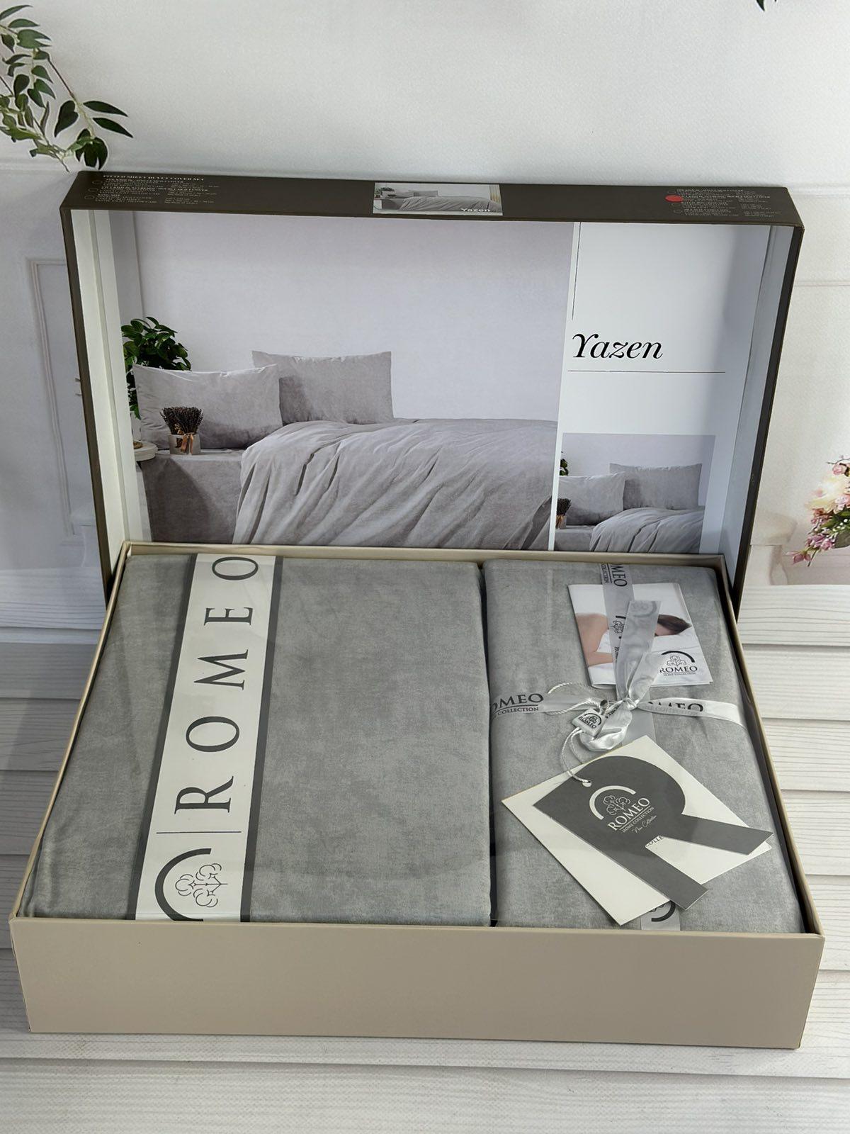 Комплект постільної білизни Yazen Бетон поплін Євро Сірий (Yazen1) - фото 3