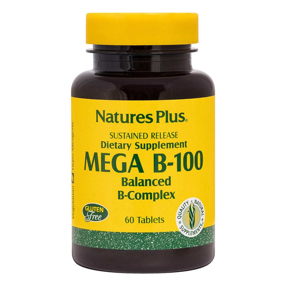 Комплекс-В медленного высвобождения MEGA В-100 Natures Plus 60 таблеток (4785)