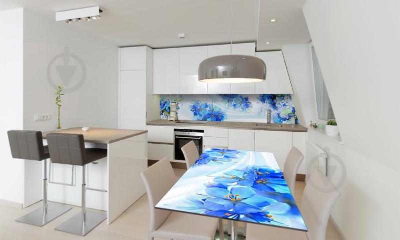 Наклейка виниловая на стол Zatarga «Синие Подснежники» 600х1200 мм Z180486st