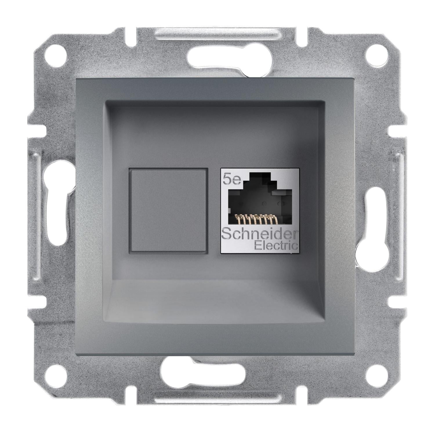 Розетка компьютерная Schneider Electric Asfora RJ45 5Е UTP Стальной (EPH4300162)