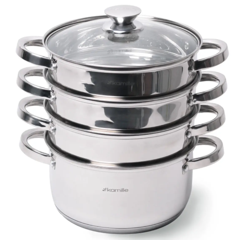 Пароварка Kamille KM-5813 3-х уровневая из нержавеющей стали d 22 см (NA001696)