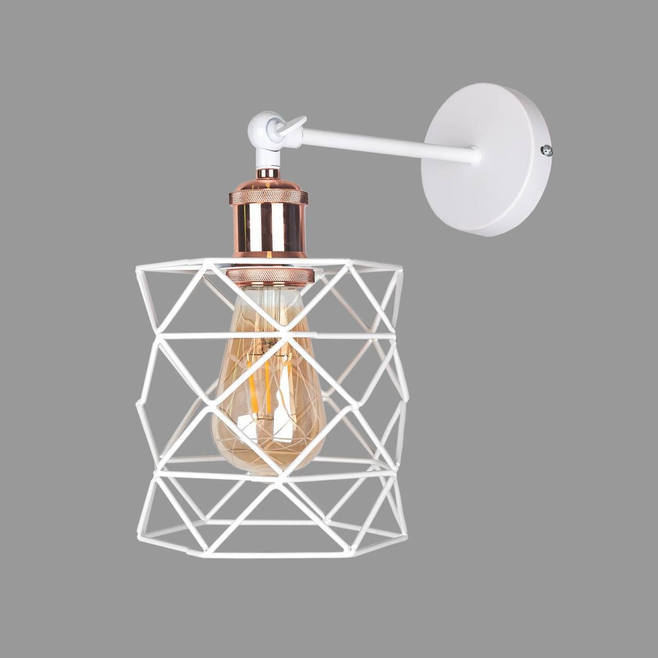 Бра з рожевим патроном Білий (56-WPR105F-1 WH+RG) Бра з рожевим патроном Білий (56-WPR105F-1 WH+RG)