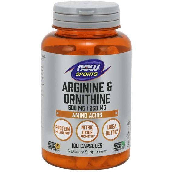 Аргінін NOW Foods Arginine/Ornithine 500 мг/250 мг 100 Caps