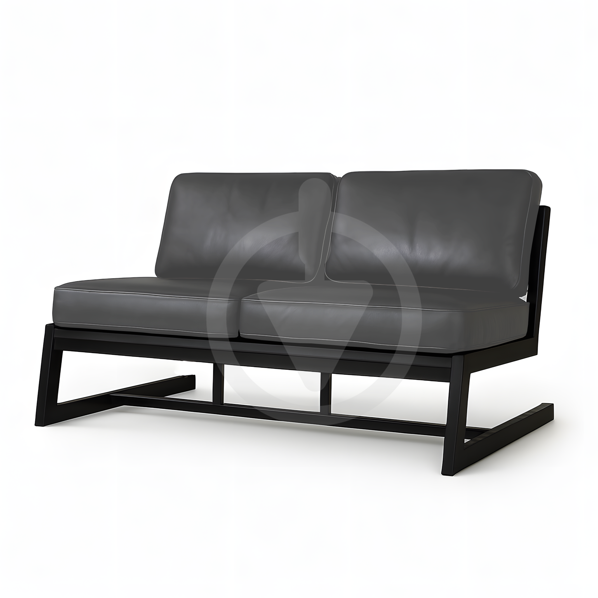 Диван металевий AVVS Атлас лофт екошкіра 126 см Сірий - фото 1