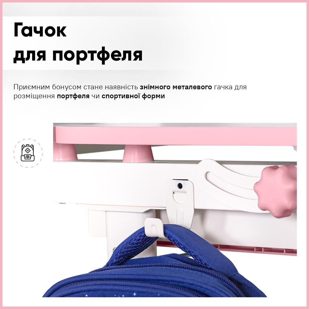 Парта детская школьная Mealux BD-29 Panda XL со стулом Pink (BD-29 PN) - фото 13