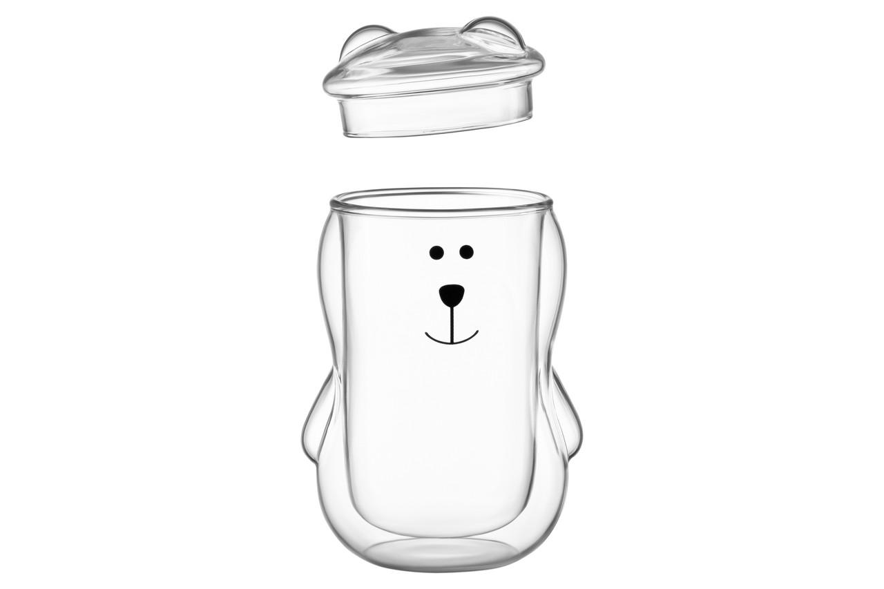 Чашки с двойным дном и крышкой ARDESTO Animals стекло 300 мл 2 шт. (iz16169) - фото 5