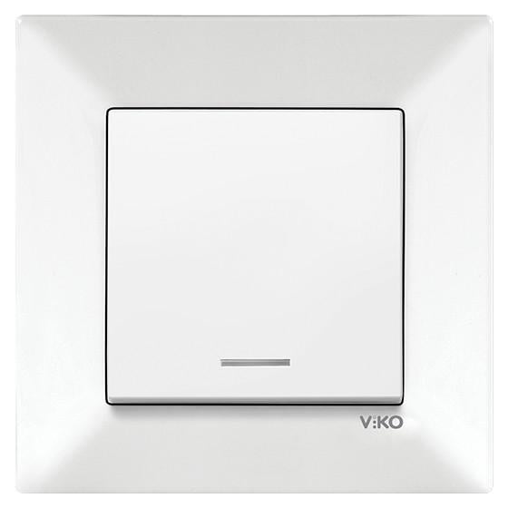 Выключатель одноклавишный с подсветкой Viko Meridian Белый (90970019-WH)