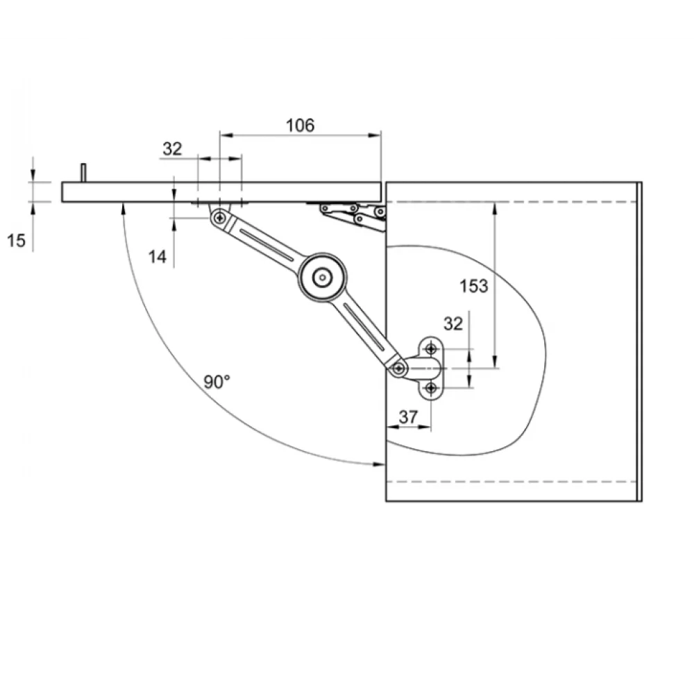 Меблевий ліфт HUWILL механічний барний тримач Хром (PM0495) - фото 3 Меблевий ліфт HUWILL механічний барний тримач Хром (PM0495) - фото 3