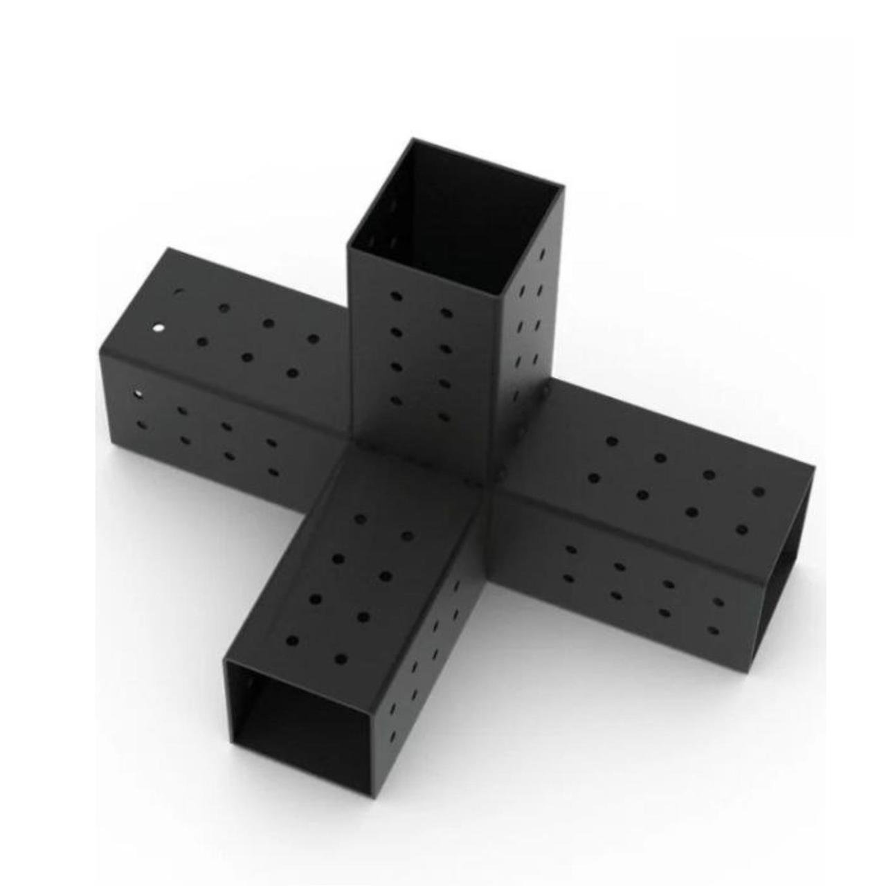 Соединитель для бруса проходная крестовина 100х100 мм Черный