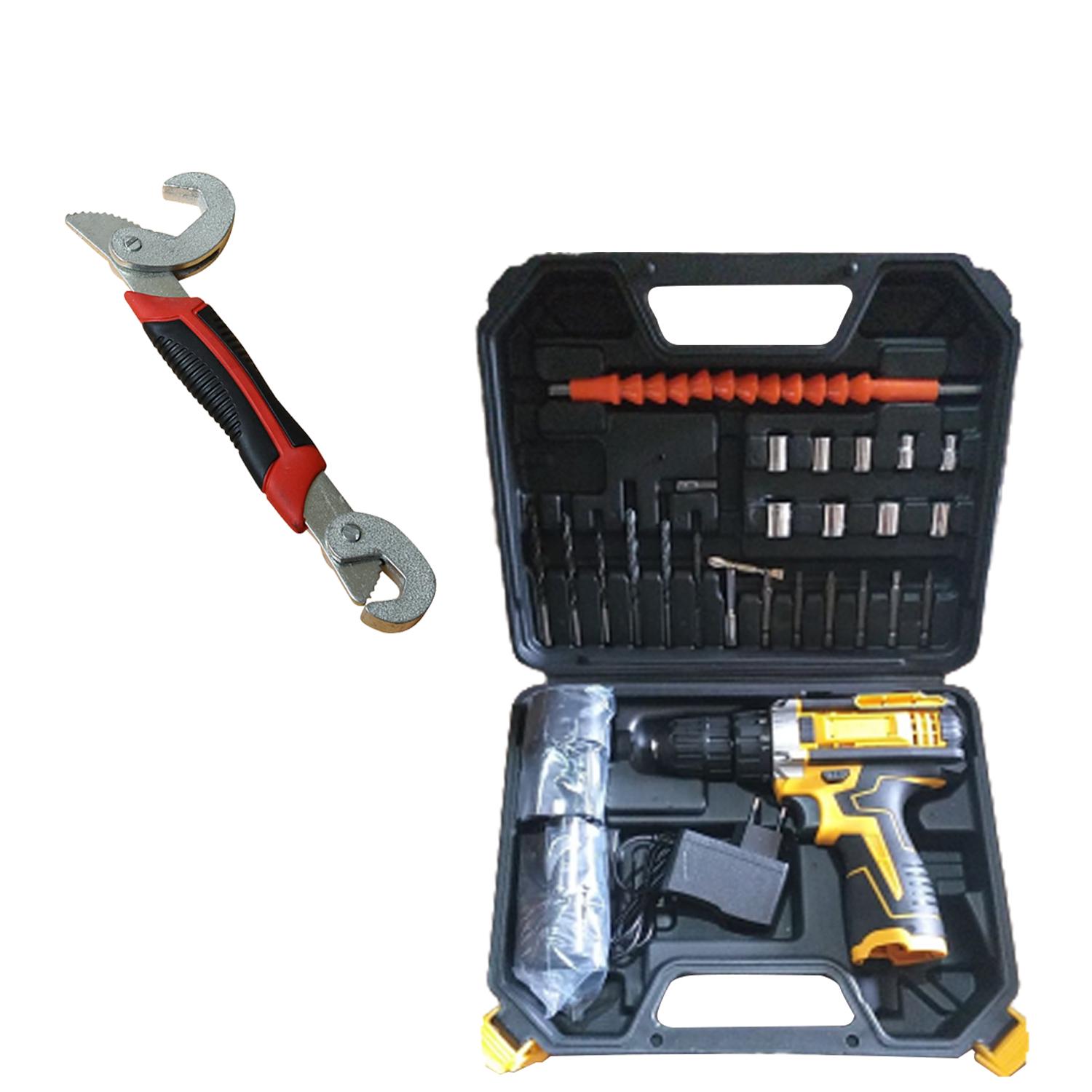 Шуруповерт с набором бит и сверл Makingpro Screwdriver Set 12В в пластиковом кейсе и ключ Snap-n-Grip (2abaa3e1)