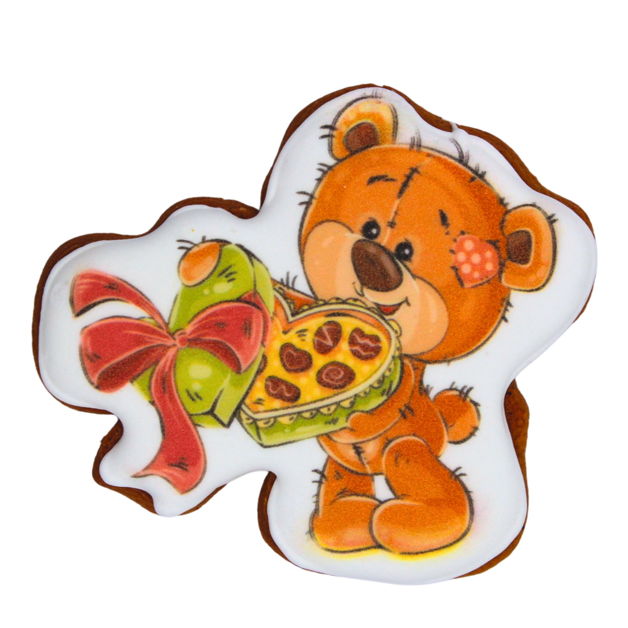 Пряник с принтом Крафт Печиво День учителя Мишка с подарком 45 г