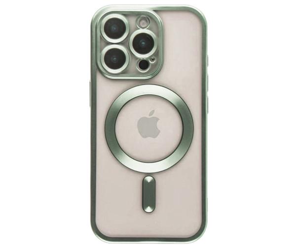 Чехол силиконовый Fashion Shining для iPhone 16 Pro Max с поддержкой беспроводной зарядки Темно-зеленый (49889)