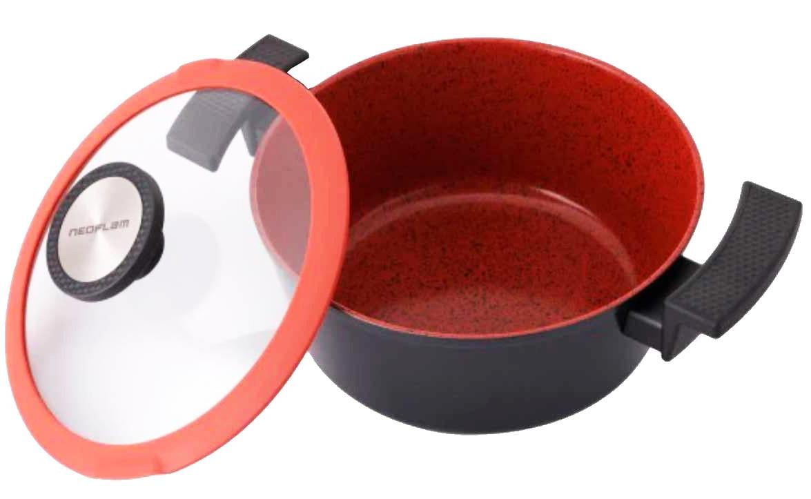 Кастрюля с крышкой Neoflam EC-DC-C24I мраморное покрытие 24 см 4,8 л Черно-красный (1929251714) - фото 9 Кастрюля с крышкой Neoflam EC-DC-C24I мраморное покрытие 24 см 4,8 л Черно-красный (1929251714) - фото 9