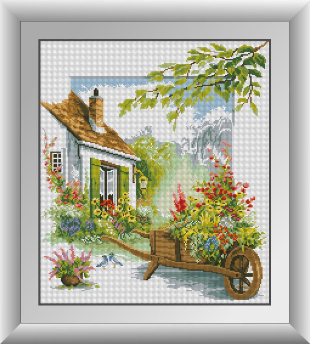 Алмазная мозаика Dream Art Цветочный дворик 47x54 см (DA.30501)