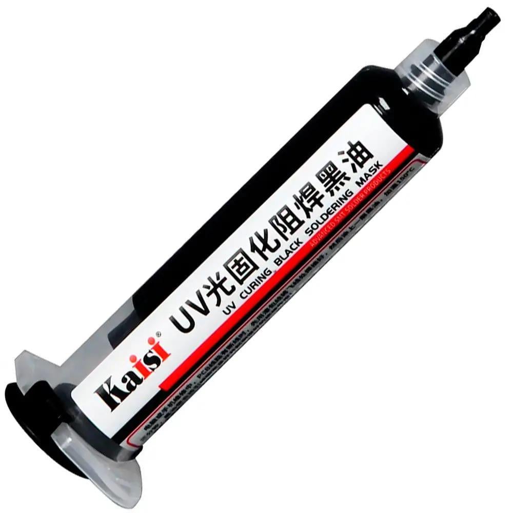 Маска для пайки Kaisi UV Soldering Mask ультрафиолетовый шприц 10сс Черный (ART-15840)
