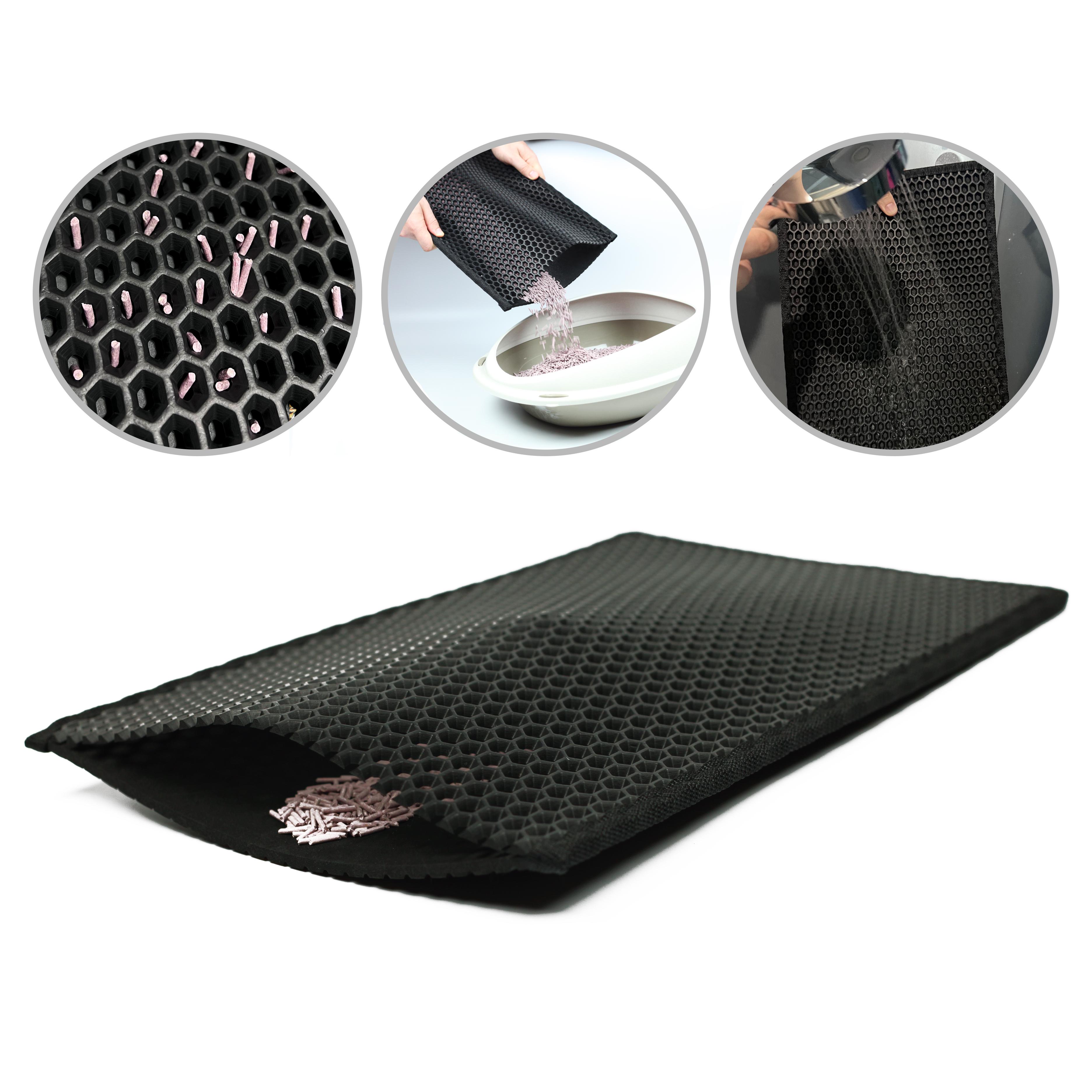 Коврик двухслойный Cat in Box для мисок и кошачьих лотков EVA 33x30 см Черный - фото 4 Коврик двухслойный Cat in Box для мисок и кошачьих лотков EVA 33x30 см Черный - фото 4