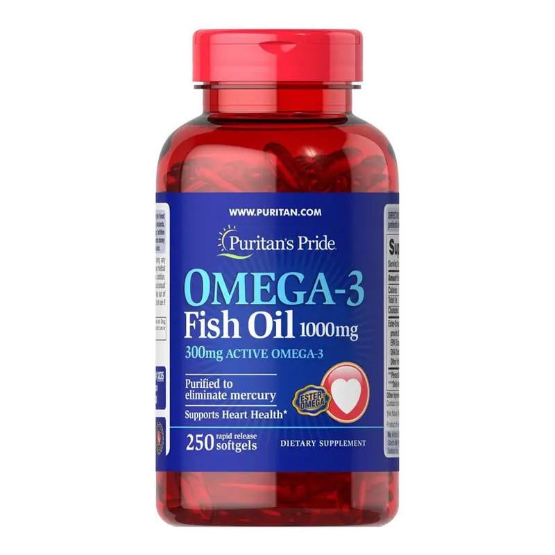 Омега-3 рыбий жир Puritan's Pride Omega-3 Fish Oil 1000 mg 250 капс. (08380-01)