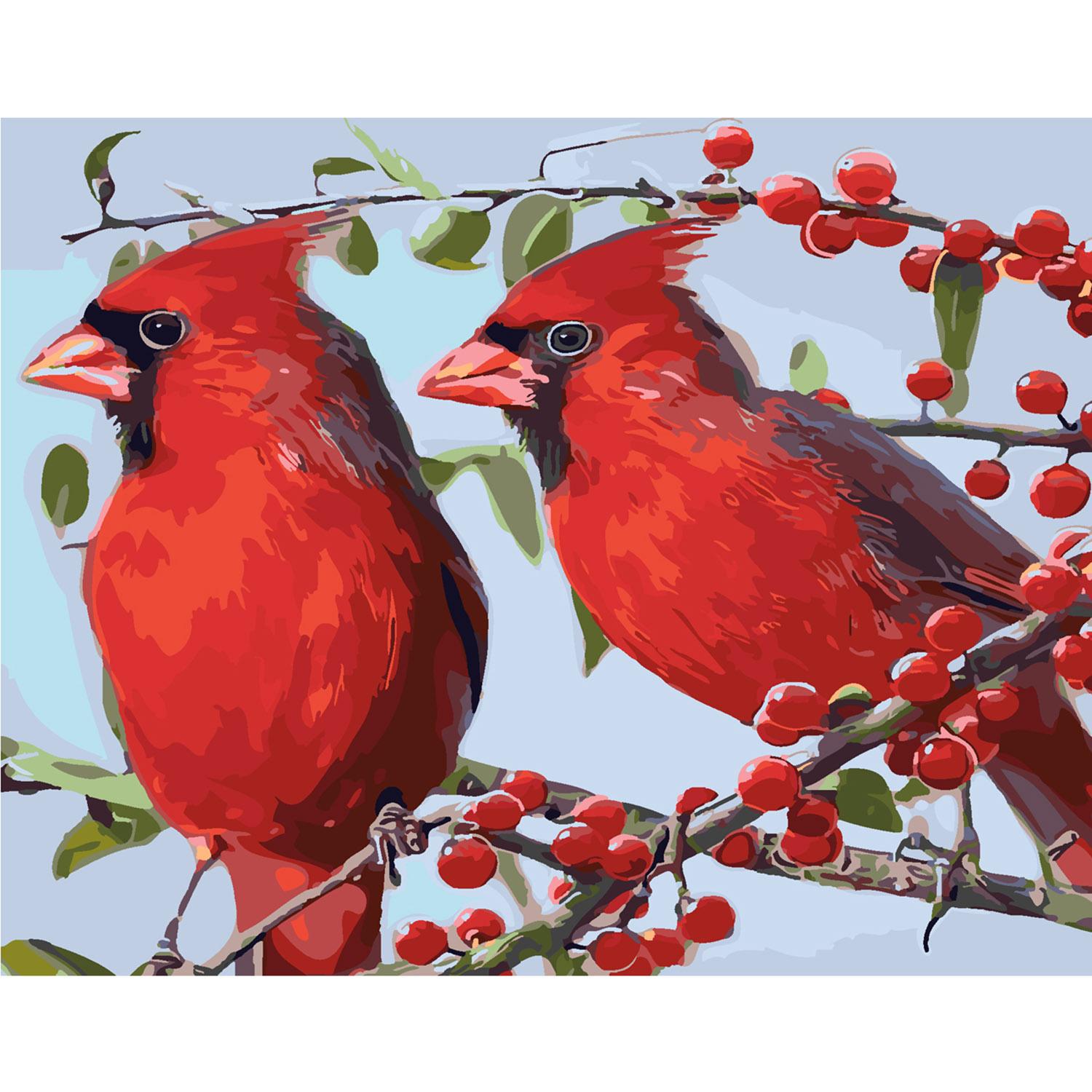 Картина по номерам Strateg Свиристели на калине 40х50 см (SY6335)