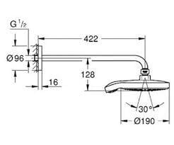 Верхний душ Grohe POWER & SOUL COSMOPOLITAN 26172LS0 Белый (28954) - фото 2