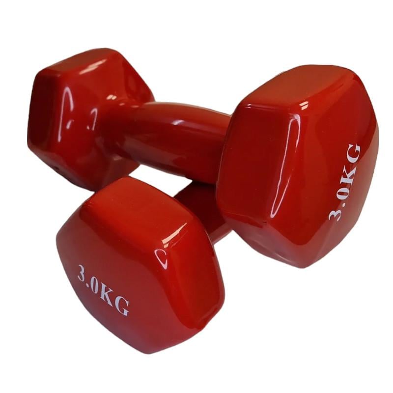 Гантель із вініловим покриттям Feel Fit 1 шт. 3 кг Червоний - фото 3 Гантель із вініловим покриттям Feel Fit 1 шт. 3 кг Червоний - фото 3