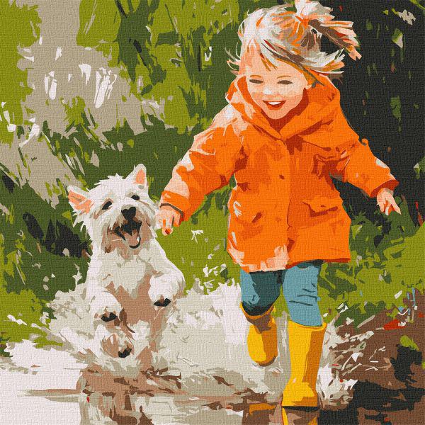 Картина за номерами Ideyka Біг по калюжах 40x40 см (Id-KHO8635)