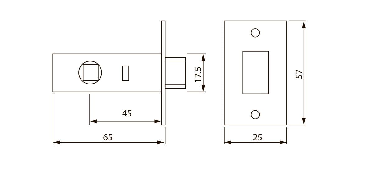 Ригель межкомнатный Siba B 45 мм Латунь полированная (10245-45 PB) - фото 2
