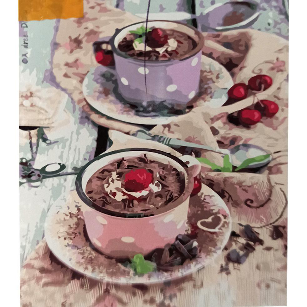 Картина по номерам Strateg Премиум Шоколадный десерт 30x40 см (SS-6636)