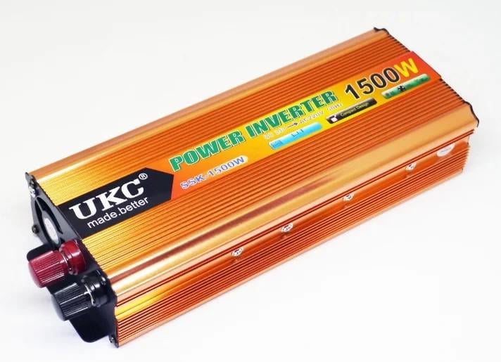Преобразователь напряжения UKC 1500 Вт 24v 220v автомобильный (13367)