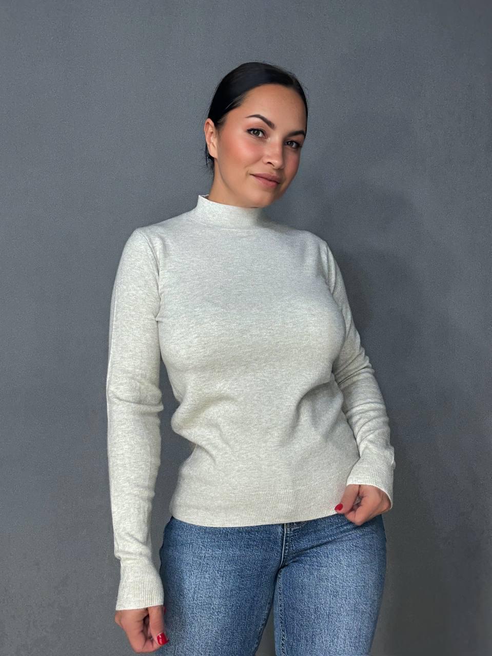 Светр жіночий A-N 106 водолазка гольф з коміром стійкою базовий OS Бежевий (5408) - фото 1