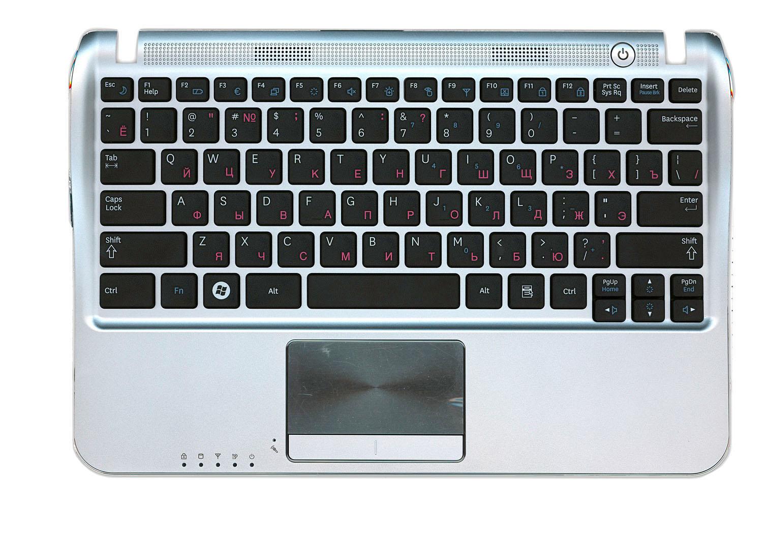 Клавіатура для ноутбука Samsung NF310 TopCase Black Silver Клавіатура для ноутбука Samsung NF310 TopCase Black Silver