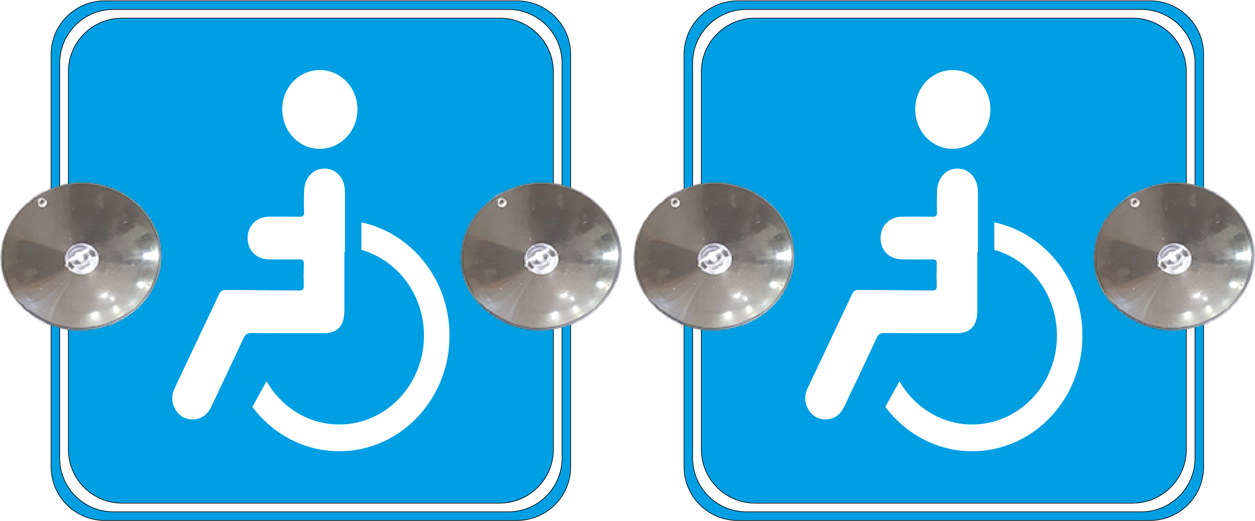 Набор знаков на авто Лицо с инвалидностью на 2 присосках 2 шт. Синий