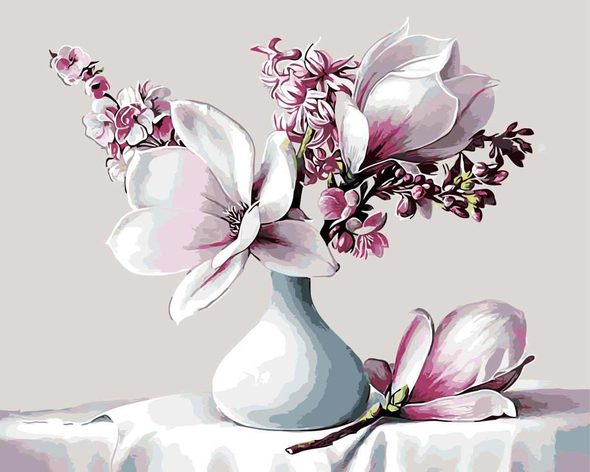 Картина по номерам Brushme Белые магнолии 40x50 см без коробки (BK-G303)