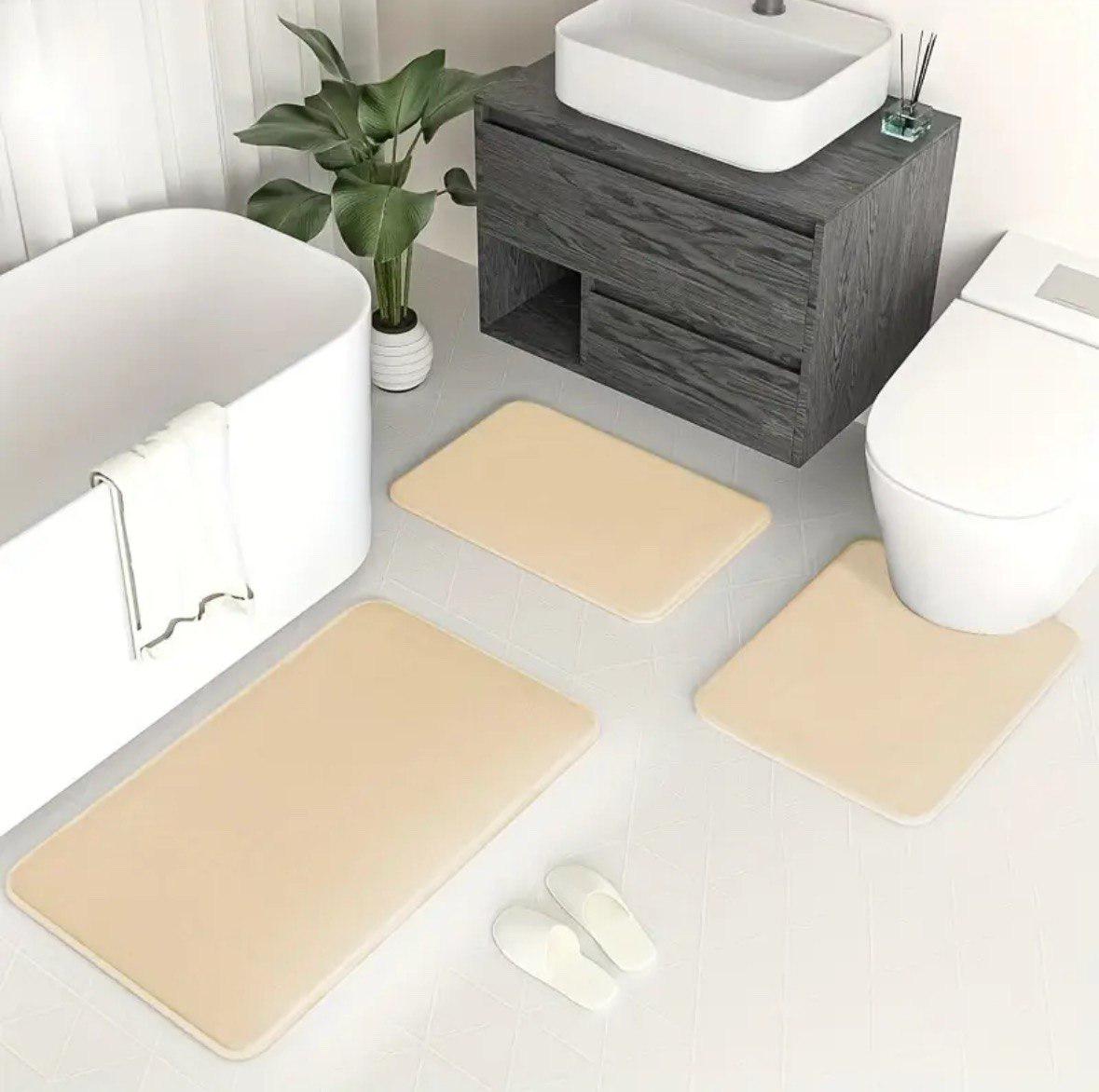 Набор ковриков в ванную и туалет Smooth Premium Memory Foam 3в1 80х50/60х40/60х50 см Бежевый (NKMaxSmooth0004) - фото 9 Набор ковриков в ванную и туалет Smooth Premium Memory Foam 3в1 80х50/60х40/60х50 см Бежевый (NKMaxSmooth0004) - фото 9