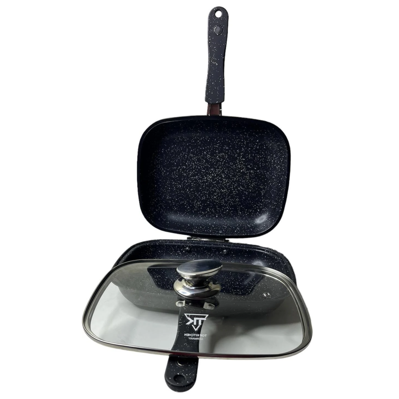 Сковорода-гриль двостороння із сіткою та кришкою (00097)