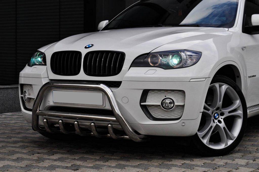 Кенгурятник WT003 50 мм CAN для BMW X6 E-71 2008-2014 гг. нержавеющая сталь Хром