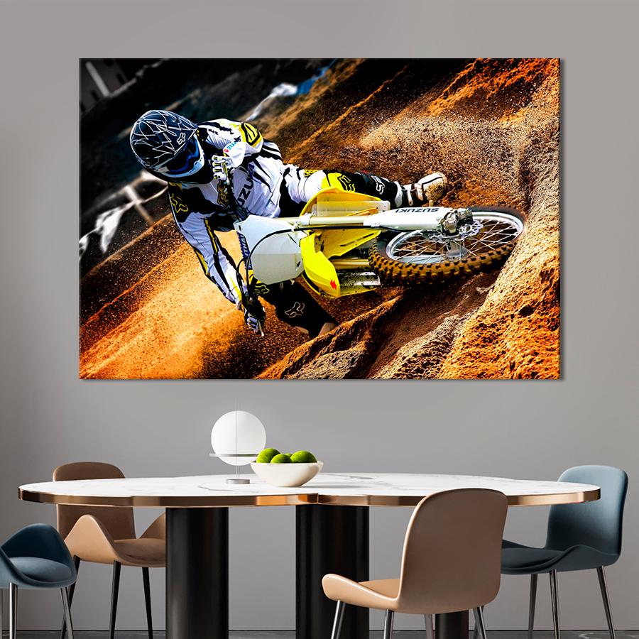 Картина Автомобиль Стильный мотогонщик 51x34 см (A1216-1)