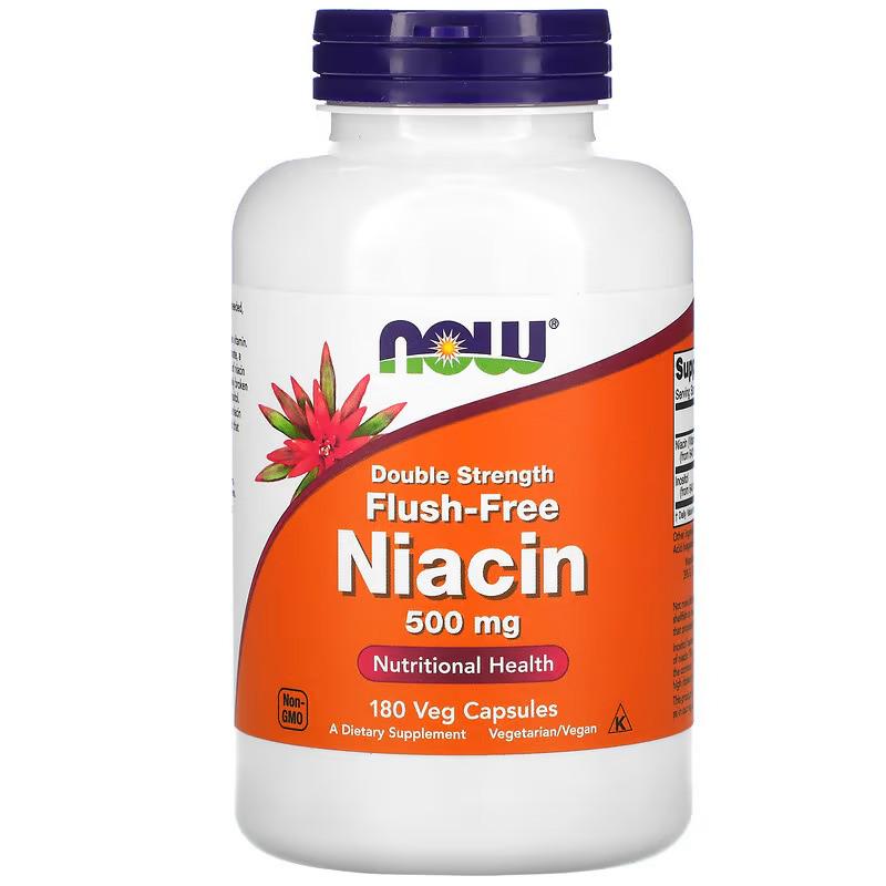 Ниацин NOW Flush-Free 500 mg 180 Veg capsules (НФ-00001252)