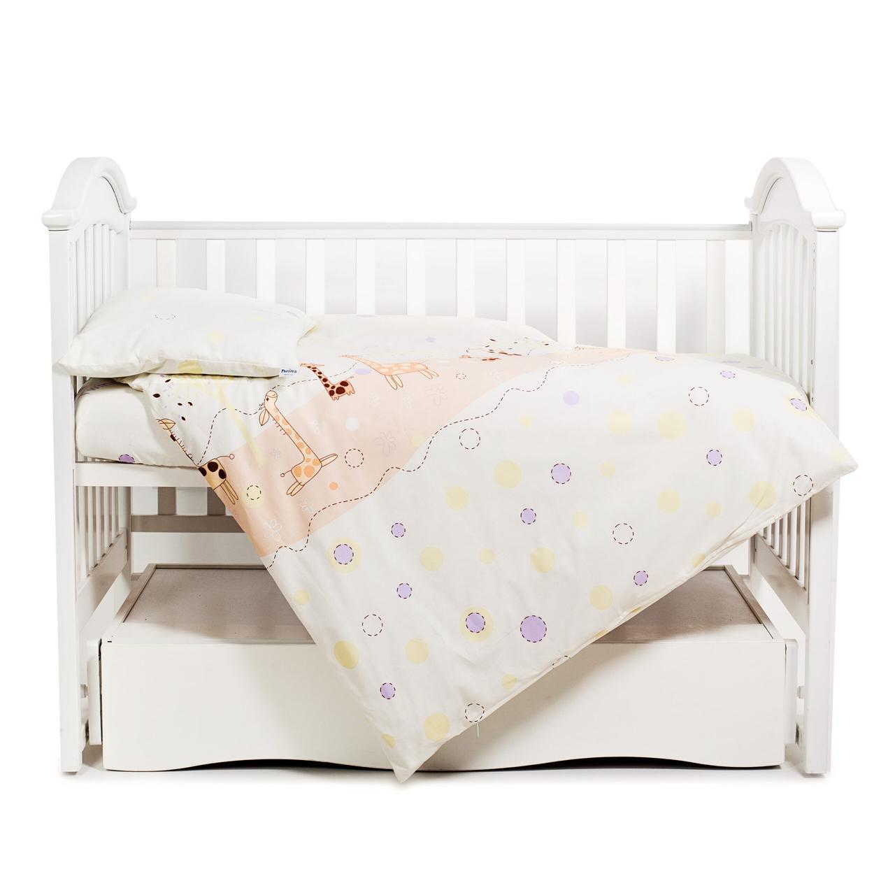 Комплект постельного белья детский в кроватку Twins Comfort З-024 Жирафы Бежевый
