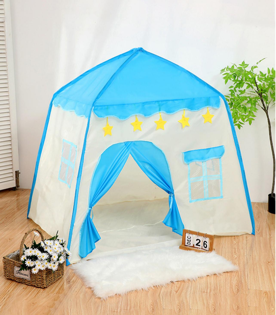 Палатка игровая для детей в виде домика Синий - фото 4 Палатка игровая для детей в виде домика Синий - фото 4